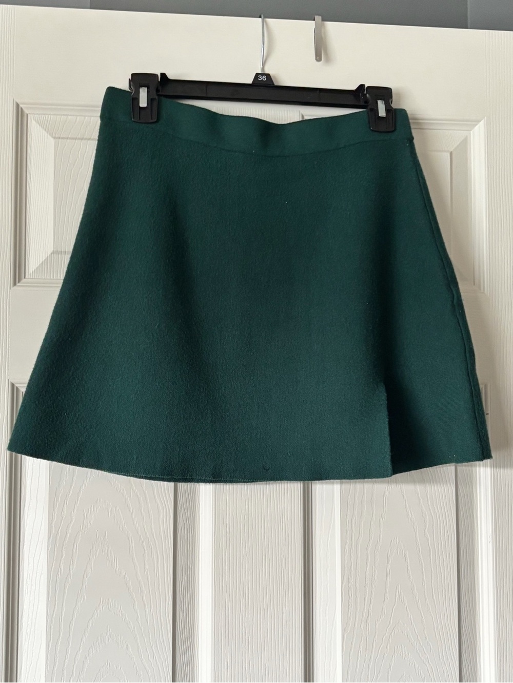 Altar'D State Green Knit Mini A-Line Skirt Elastic Waist Women's Size Large